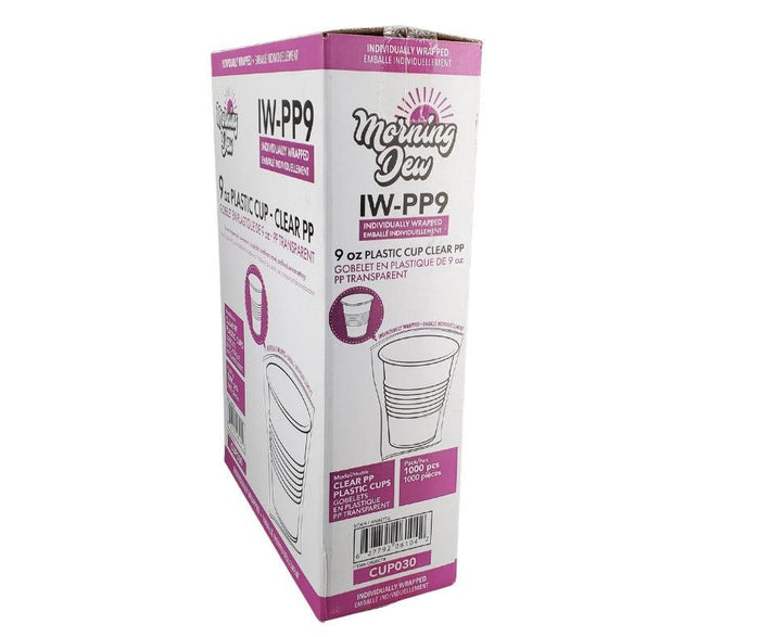 Morning Dew - 9oz Plastic Cups - PP9 - Individually Wrapped