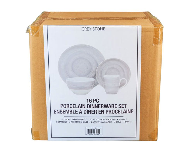 CLR - S&CO - Dinnerware Set - Grey Stone (16 PCS) - Discontinued