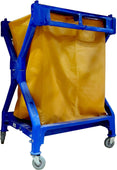 X-Frame - Laundry Cart - Blue Plastic Frame - Yellow Plastic Bag - Y1508