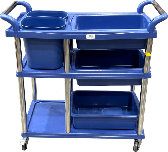 Spartano - Restaurant Cart (80*45*92.5 cm) w/ 3 Trays + 2 Buckets - 4880