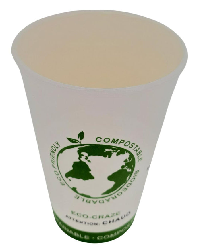 Eco-Craze - 16oz PLA Single Wall Hot Paper Cup - Printed