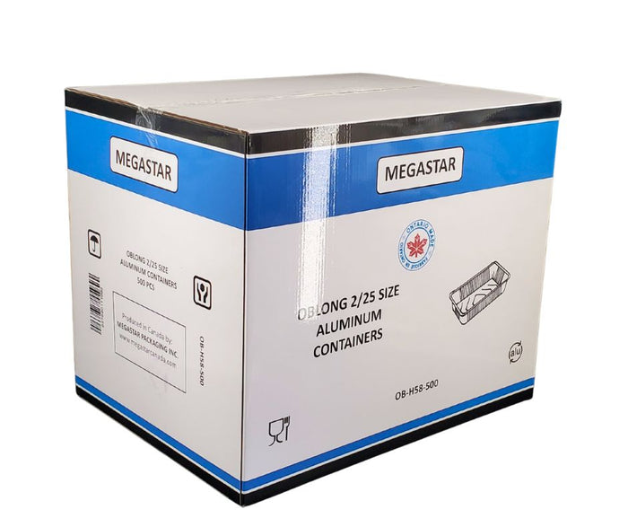 Megastar - 2 1/4 lb Oblong - Aluminium Foil Container - Heavy