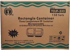 LR - 32oz 3 Comp Microwaveable container White/JF-333W